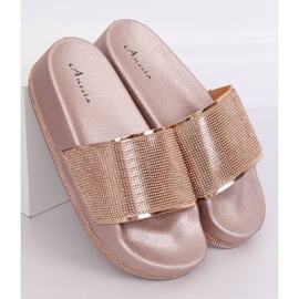 Champagner N-59 Champagner-Pantoffeln auf dicker Sohle mehrfarbig gelb 1