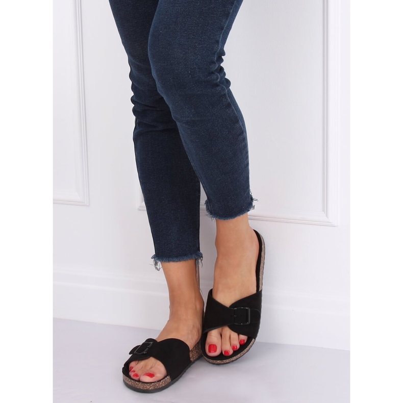 Schwarze Scholki-Hausschuhe 6103 Schwarz 1