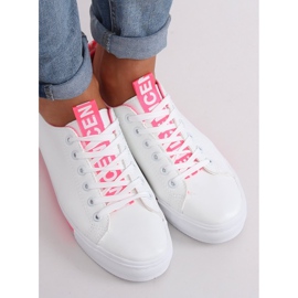 Weiße und rosafarbene Damensneaker A88-23 Fushia 1