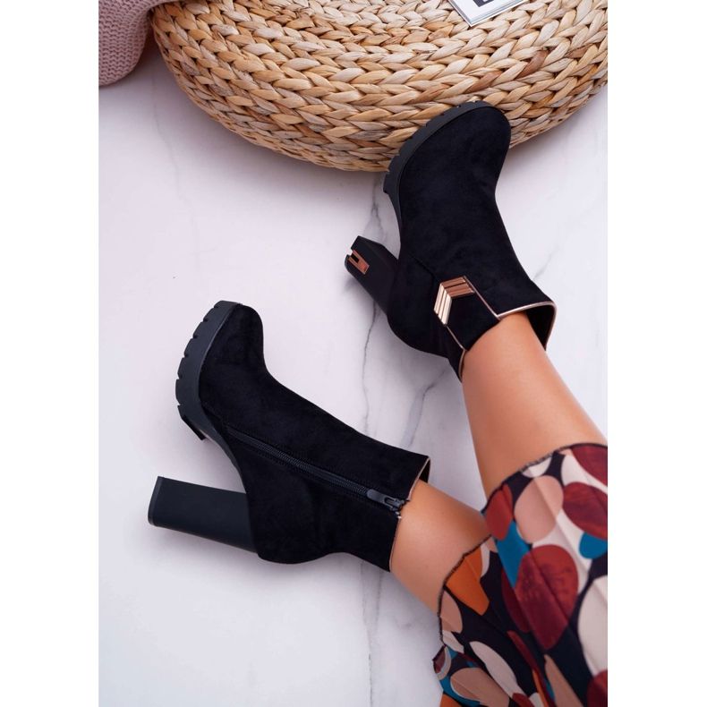 FE1 Damen Stiefel On Heel Warm Wildleder M319 Schwarz Midway 2