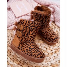 FRROCK Kinder-Schneestiefel mit Fell-Leopard Fiona braun 2