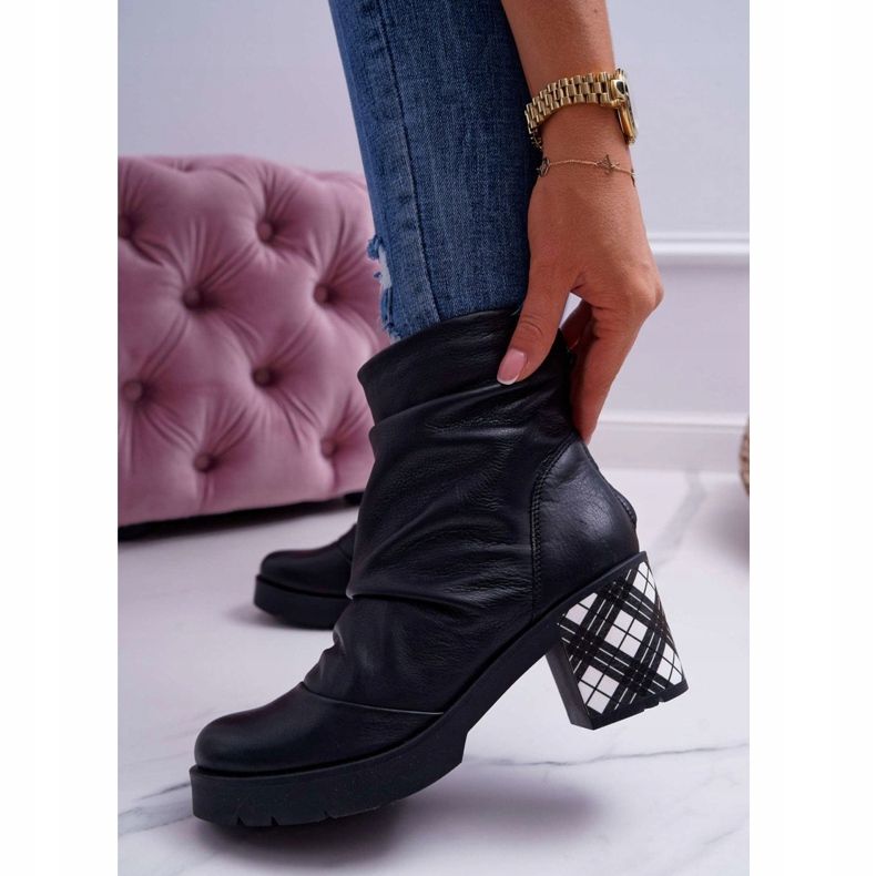 Damen Leder Maciejka Stiefel Schwarz 04216-01 1