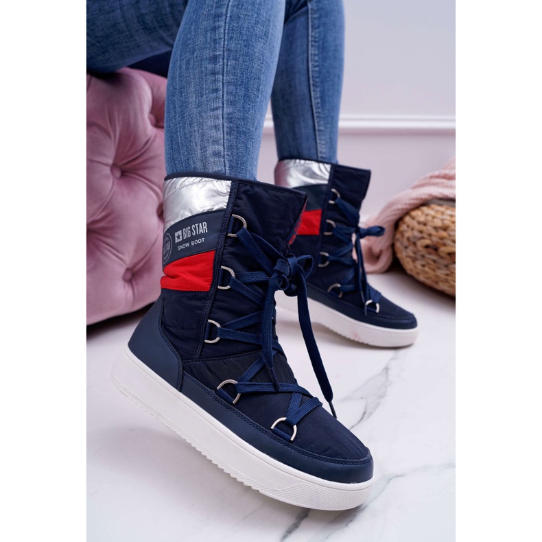 Damen Schneestiefel mit Fell Big Star Marineblau EE274657 1