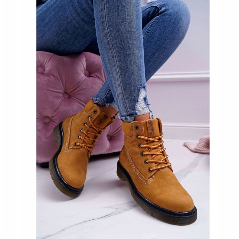 Damenstiefel Trappers Big Star Camel EE274013 braun 1