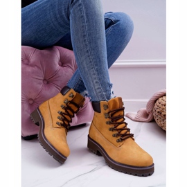 Damenstiefel Trappers Big Star Camel EE274035 braun 2