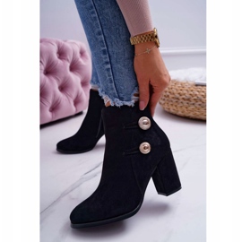 S.Barski Wildlederstiefel für Damen mit Absatz Schwarz Barski 73-2 1