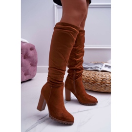 EVE Damenstiefel mit Absatz Wildleder Camel Marion braun 2