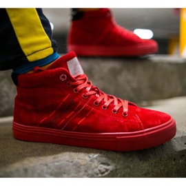 Herren Sneakers High Cross Jeans Leder Wildleder Rot EE1R4055C 1