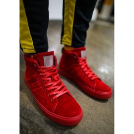 Herren Sneakers High Cross Jeans Leder Wildleder Rot EE1R4055C 2