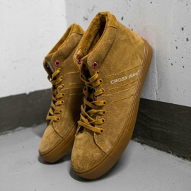 Herren Sneakers High Cross Jeans Leder Wildleder Camel EE1R4054C braun 1