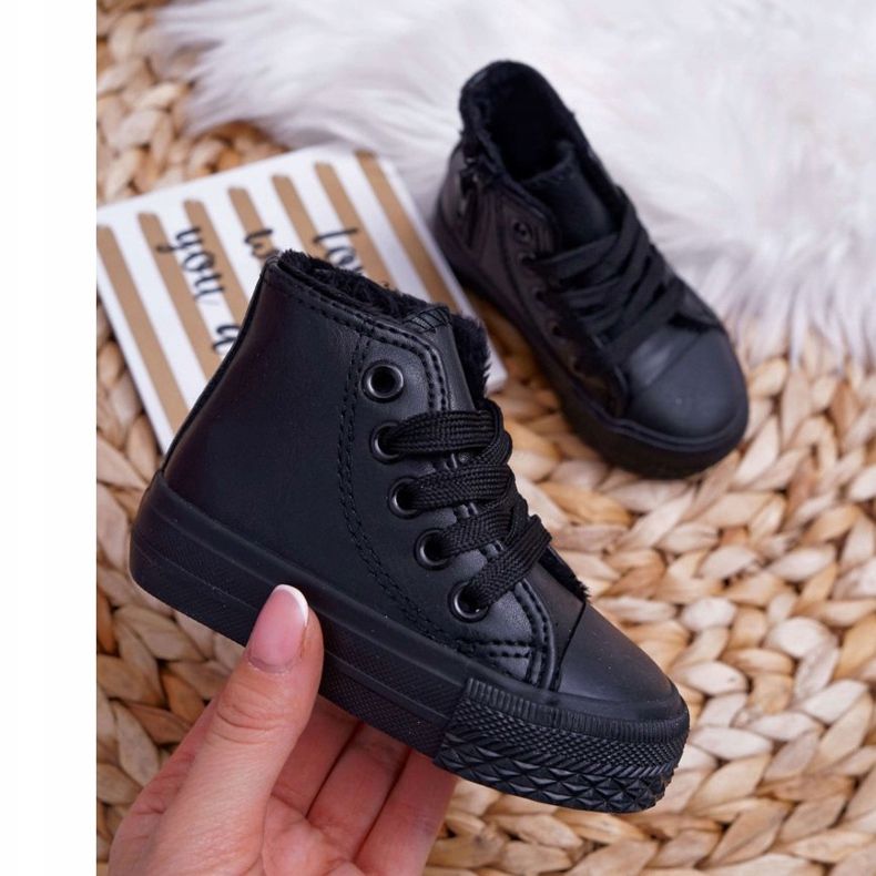 FRROCK Schwarze Filemon Kinder High Warm Sneakers 2