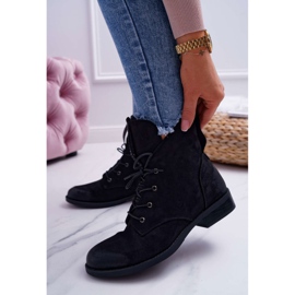 S.Barski Hohe Stiefel für Damen Schwarz Wildleder Barski 75-13 1