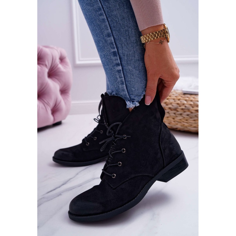 S.Barski Hohe Stiefel für Damen Schwarz Wildleder Barski 75-13 1