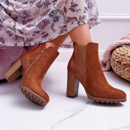 Damenstiefel mit hohem Absatz Camel Mondego braun 2