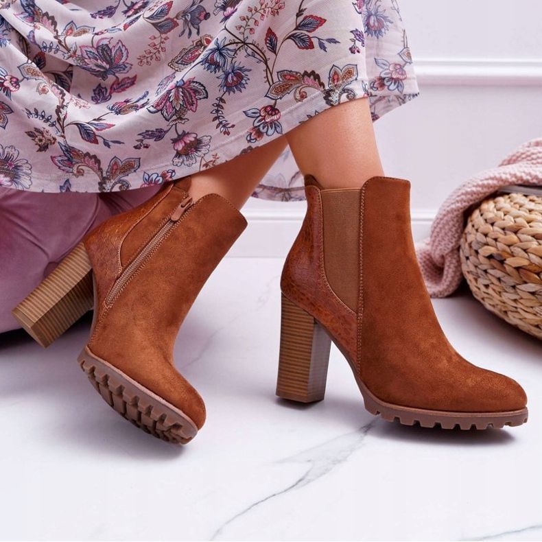 Damenstiefel mit hohem Absatz Camel Mondego braun 2