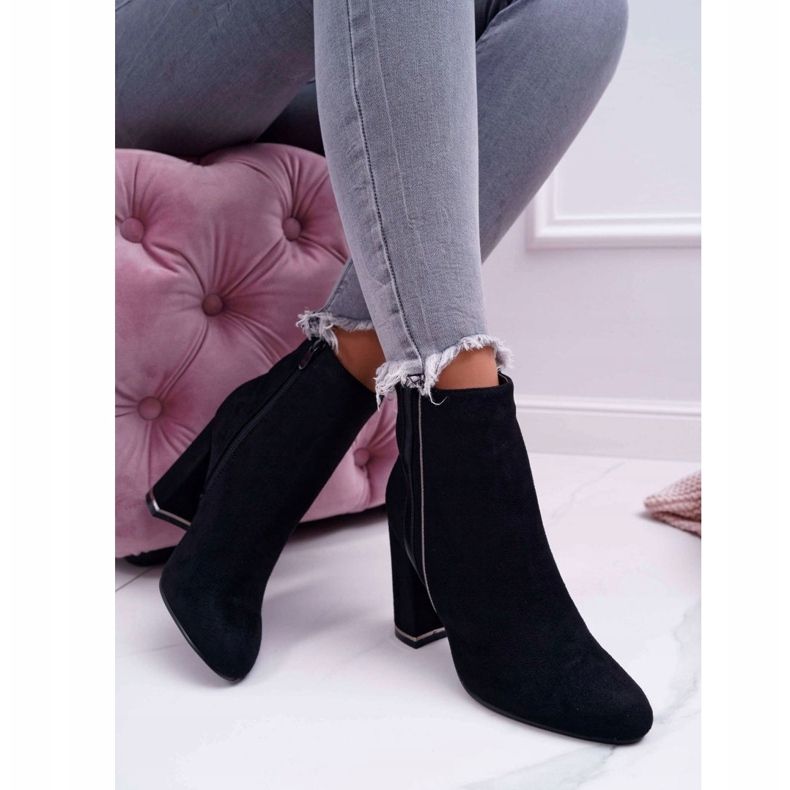 FE1 Damenstiefel mit hohem Absatz Schwarz Domeno 2