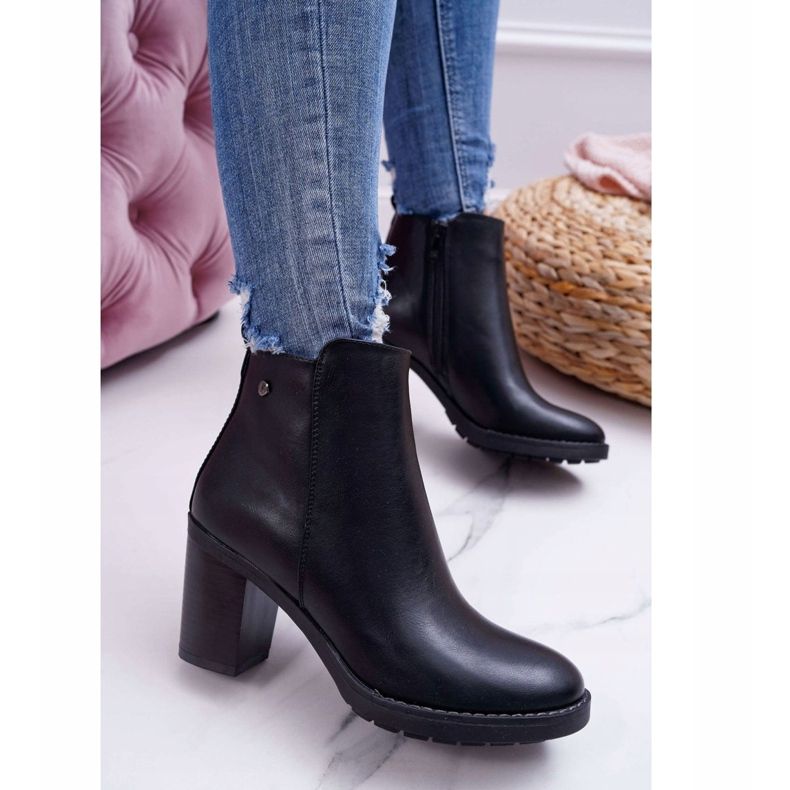 Ideal Damenstiefel mit hohem Absatz Schwarz Serrena 2