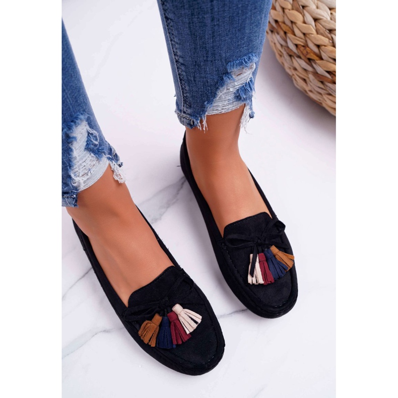 Damen Loafer Wildleder Schwarz S.Barski A199 Mohabe 2