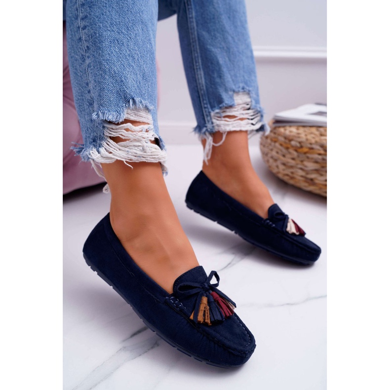 Damen Loafer Wildleder Marineblau S.Barski A199 Mohabe navy blau 1