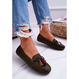 S.Barski Damen Loafer Wildleder Khaki S. Barki A199 Mohabe grün 1