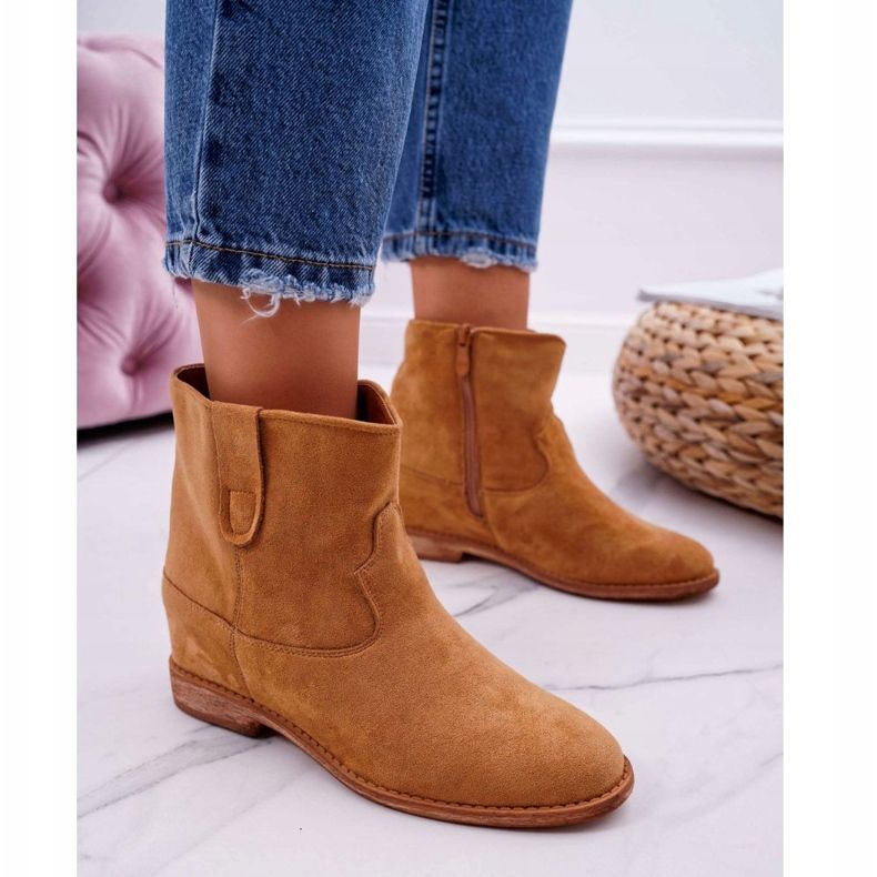 MSMG Damen Keilstiefel Camel Evana braun 1