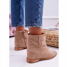 MSMG Beige Stiefeletten für Damen Evana 2