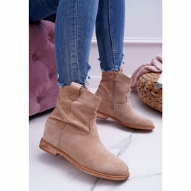 MSMG Stiefeletten für Damen Beige Ellen 1
