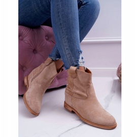 MSMG Stiefeletten für Damen Beige Ellen 2