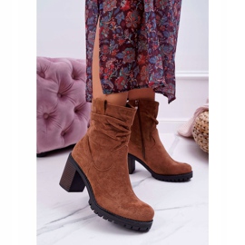 FB2 Damenstiefel mit Absatz Wildleder Camel Celma braun 1