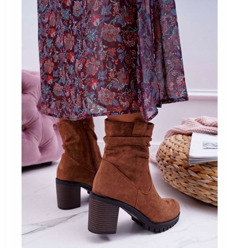 FB2 Damenstiefel mit Absatz Wildleder Camel Celma braun 2