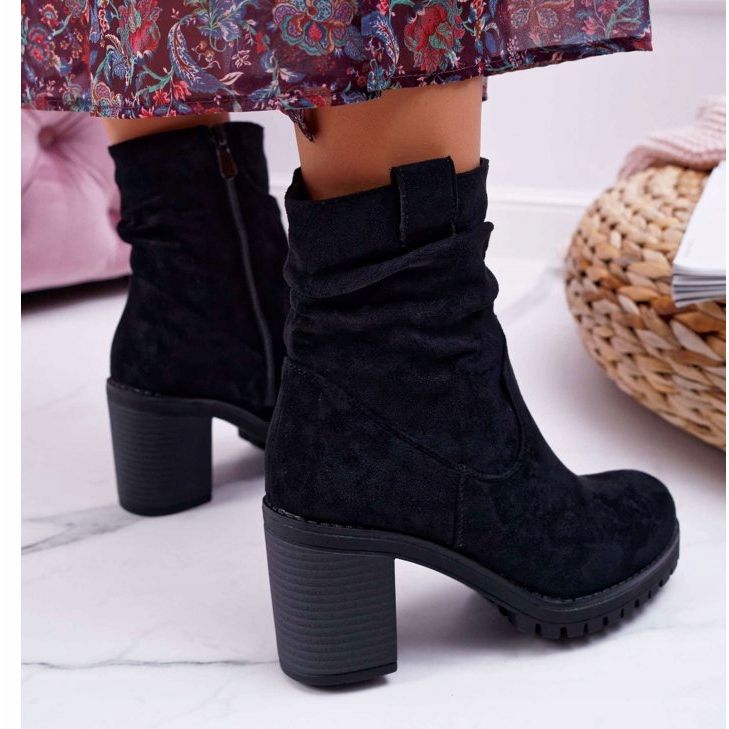 FB2 Damenstiefel mit Absatz Wildleder Schwarz Celma 2