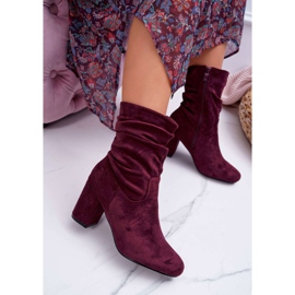 FRJ Damenstiefel mit hohem Absatz Wildleder Burgund Endless rot 1