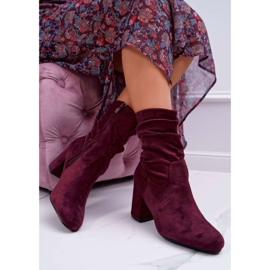 FRJ Damenstiefel mit hohem Absatz Wildleder Burgund Endless rot 2