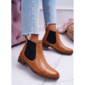 Damenstiefel Leder Jodhpurstiefel Maciejka Camel 04359 braun 1