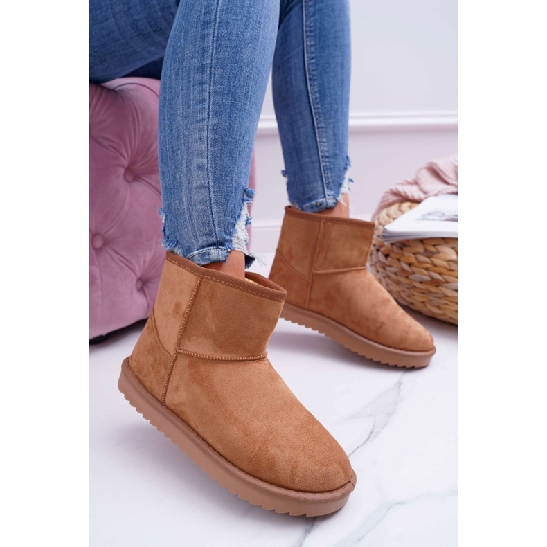 FRJ Warme Schneestiefel für Damen Camel Puffen braun 1