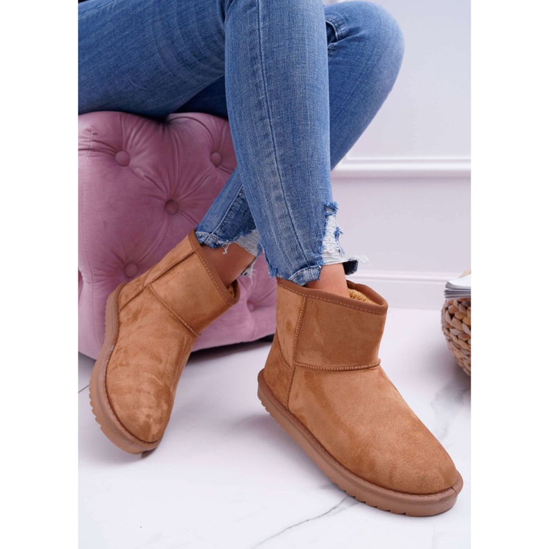 FRJ Warme Schneestiefel für Damen Camel Puffen braun 2