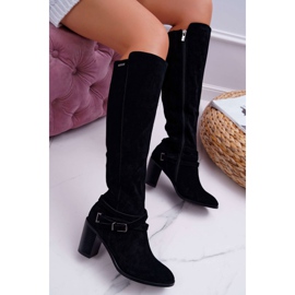 Damenstiefel mit Absatz Wildleder Big Star EE274520 schwarz 2