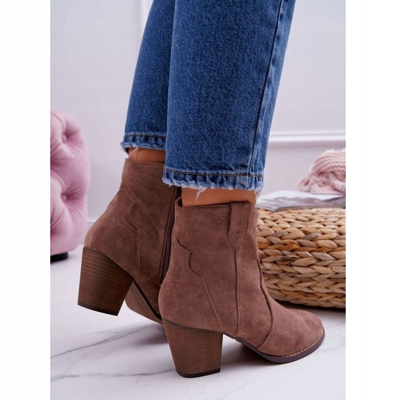 BUGO Damenstiefel mit Absatz Cowboystiefel Khaki Nutriso 2