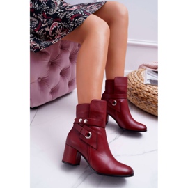 Damen Stiefel Leder Slip-on Burgund 1820 Laura Messi rot 1