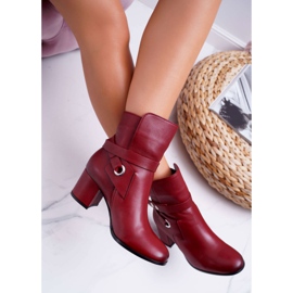 Damen Stiefel Leder Slip-on Burgund 1820 Laura Messi rot 2
