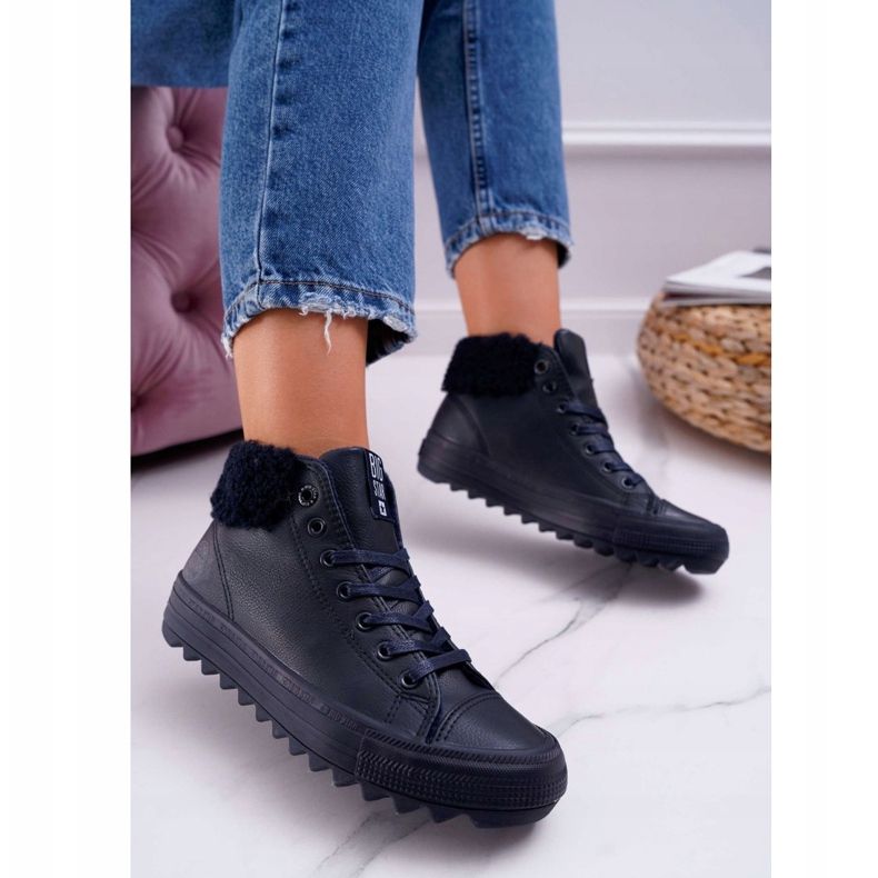 Damen Sneaker Big Star High Warm Navy EE274147 marineblau 1