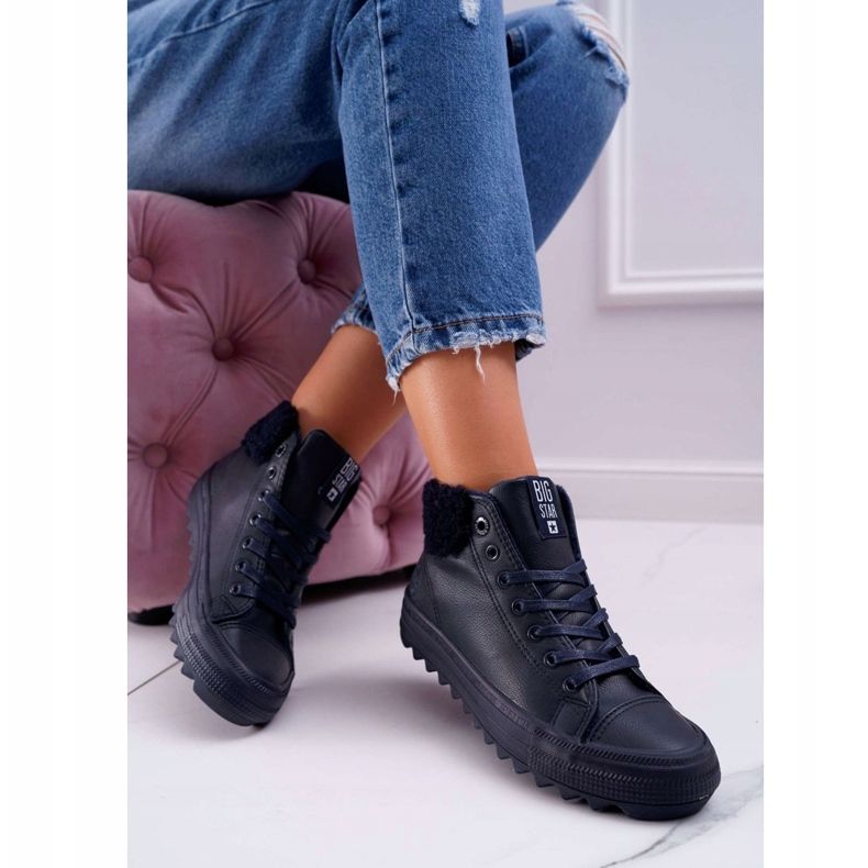 Damen Sneaker Big Star High Warm Navy EE274147 navy blau 2