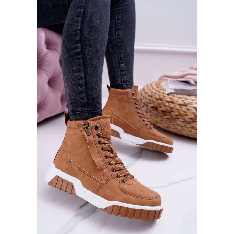 Damen Sportschuhe Big Star High Camel EE274224 braun 2