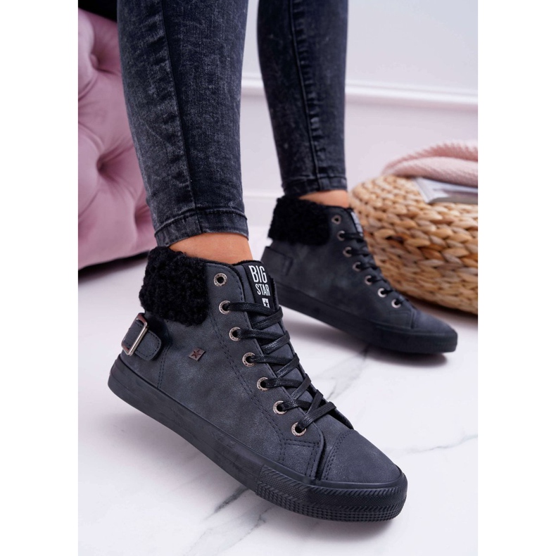 Damen Sneaker Big Star High Warm Schwarz EE274080 1