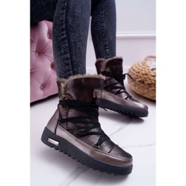 Vinceza Damen Schneestiefel mit Fell Dunkelgrau Fereni 1