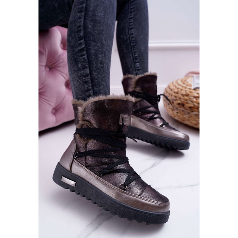 Vinceza Damen Schneestiefel mit Fell Dunkelgrau Fereni 1