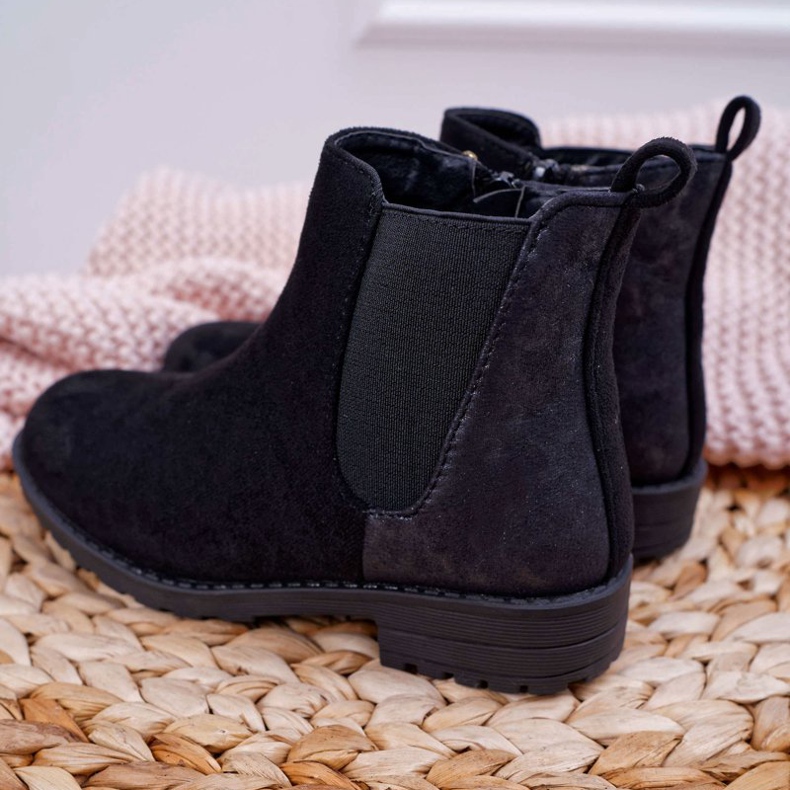 POPA Jugend – Schwarze Mergolo Stiefel mit flachem Absatz 2