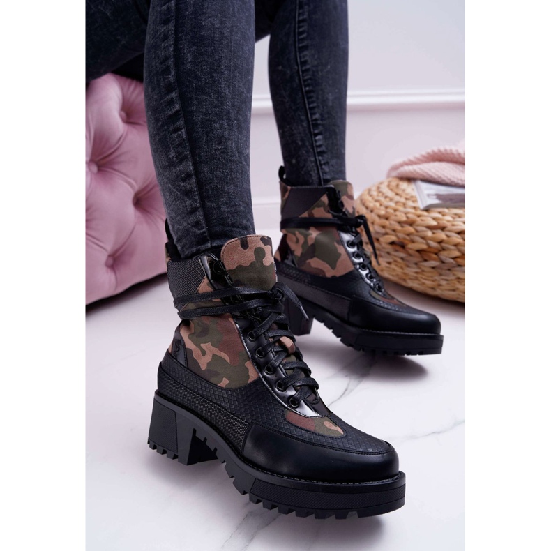 SEA Hohe Stiefel für Damen Schwarz Camo Trapery Nemtere 1
