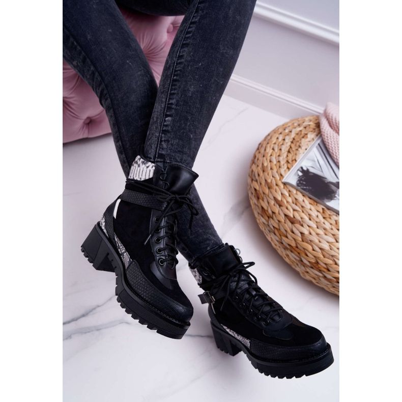 SEA Hohe Stiefel für Damen Snake Black Nemtere schwarz 2