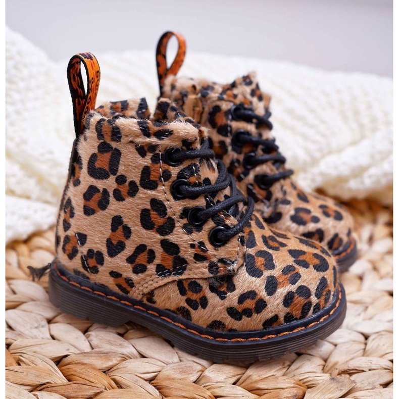FRROCK Kinderstiefel mit Reißverschluss Leopardenmuster Lilo braun mehrfarbig 1